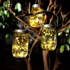 10 LED Solar Fairy lights Waterproof Glass Table Hanging Lamp