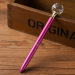 2018 New Design Kawaii Decorative Round Crystal Metal Ballpoint Pen Large Diamond Ball Pens For Fashion Girl