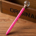 2018 New Design Kawaii Decorative Round Crystal Metal Ballpoint Pen Large Diamond Ball Pens For Fashion Girl