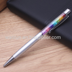 Best selling creative colorful oil floating liquid glitter pen with metal material