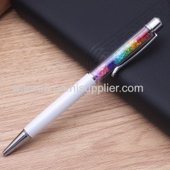 Best selling creative colorful oil floating liquid glitter pen with metal material