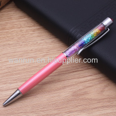 Best selling creative colorful oil floating liquid glitter pen with metal material