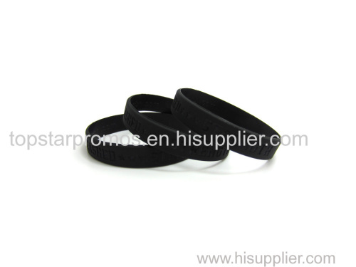 Concave black silicone wristbands for concert