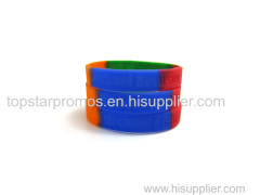 Stripe debossed silicone wristbands for party