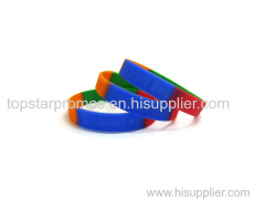 Stripe debossed silicone wristbands for party