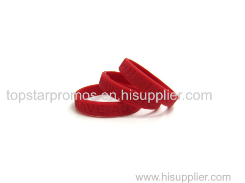 Concave siliocne wristbands for charity