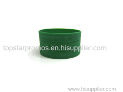 Green Debossed silicone wristbands for Fundraising