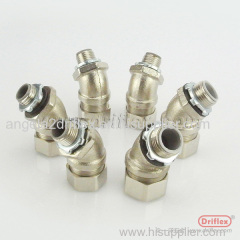 Nickel Plated Brass 45d Angle Liquid-tight Conduit Fittings from Driflex