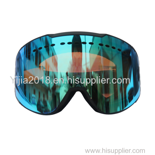 TPU flexible frame custom snowboarding glasses blue coating ski goggles