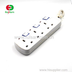 220v 13a 1.25mm2 UK 3 way extension cord socket 3gang/outlet power strip