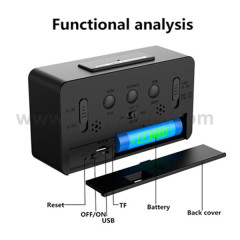 Wifi alarm desk clock spy hidden camera with night vision