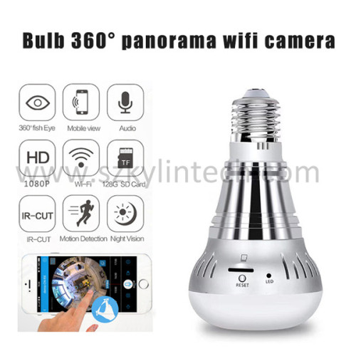 wifi light bulb camera 360 degree fisheye panoramic camera