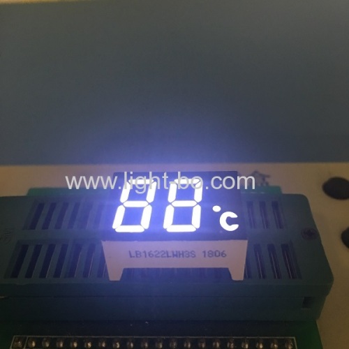 Custom Ultra white dual digit 0.47 7 segment led display common cathode for temperature indicator