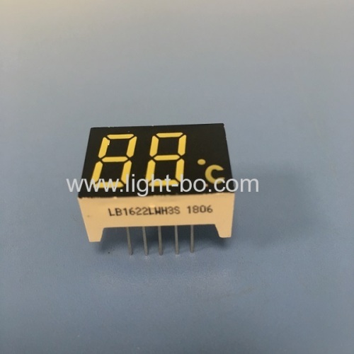 Custom Ultra white dual digit 0.47 7 segment led display common cathode for temperature indicator