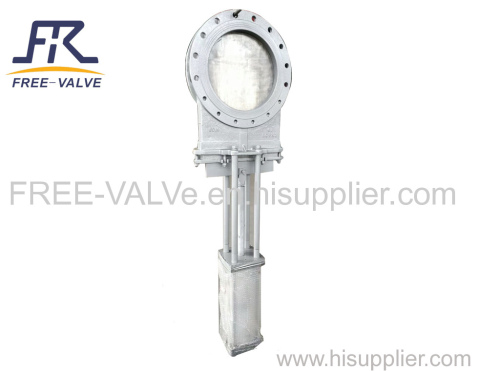 Pneumatic unidirectional knife gate valve