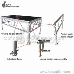 Indoor Wooden Platform Stage All Terrain Fold Out Lightweight Stage 4ftx8ft