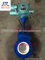 Electric ceramic lined knife gate valve