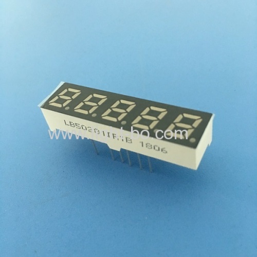 Stable performance super red 0.28 5 digit 7 segment led display common anode for instrument panel