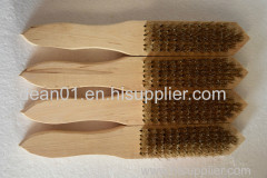 non sparking brass wire brush with wooden handle