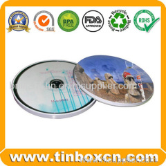 Round Metal Tin CD Case