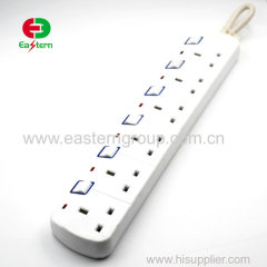 UK 13 A 6 Way Extension Socket with power indicator