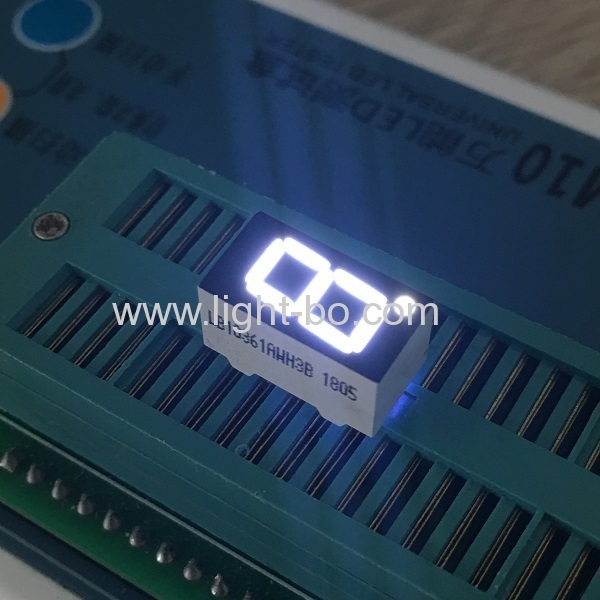 Ultra bright white single digit 0.36" common anode 7 segment led display for instrument panel