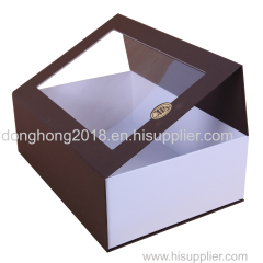 Brown Magnetic Closure Gift Box With Win