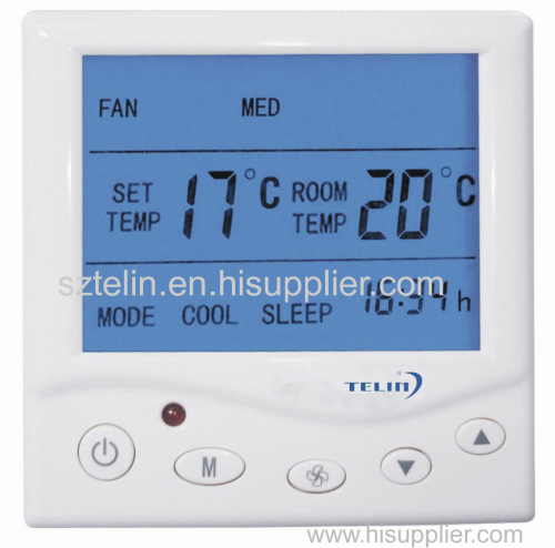 HVAC Fan Coil Unit LCD Display Digital Room Thermostats