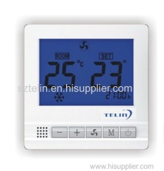 Low Consumption HVAC Fan Coil Unit LCD Display Digital Room Thermostats