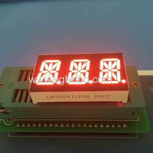 Dreifach-Ziffer 14-Segment LED-Anzeige gemeinsamer Kathode rot für Instrumententafel