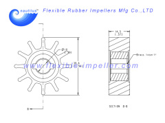 VOLVO PENTA Water Pump Impeller replace 3555413-8 for Engine Model MB2A/50S