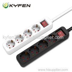 4Way German Extension Socket with switch GS/CE