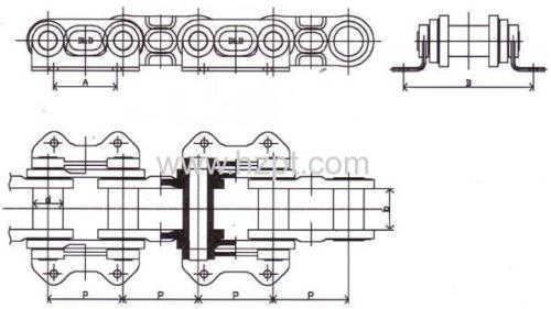 Central Chains HBY500 HBY800 HBY1000 For High Output Bucket Elevators