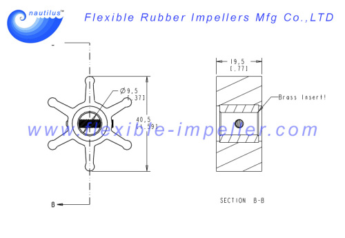 Flexible Rubber Impeller for Water Pumps Refer Johnson Impeller 09-806B for F35 Pumps
