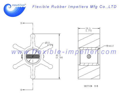 Raw Water Pump Impeller Replace Johnson 09-808B fit F35B Pumps