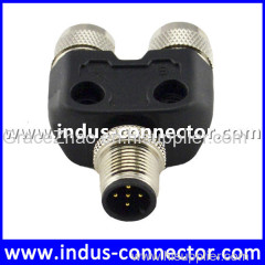 Automobile male and female sensor 5 pin stragiht molded t type connector