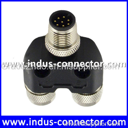 High quality Indus-connector manufacturer provide m12 8 pin sensor shielded y cable connector