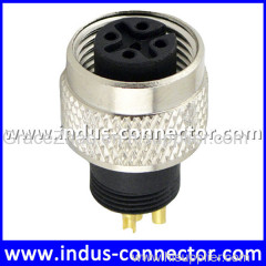 Indus-connector M12 12 poles female industry cable connector