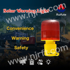 Red square tube base solar warning light