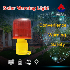 Red square tube base solar warning light