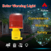 Red plastic shell safety strobe solar warning light