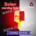 Red inserted and fixed road safety solar warning light