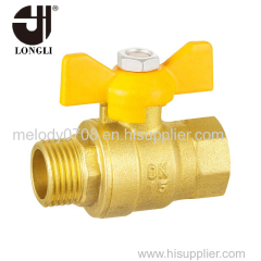 Inner and outer wire butterfly handle Brass ball valve Natural gas special valve