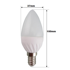 3W 4W 5W 6W LED candle bulb C37 280lm/380lm/450lm/520lm PC alu. body E14