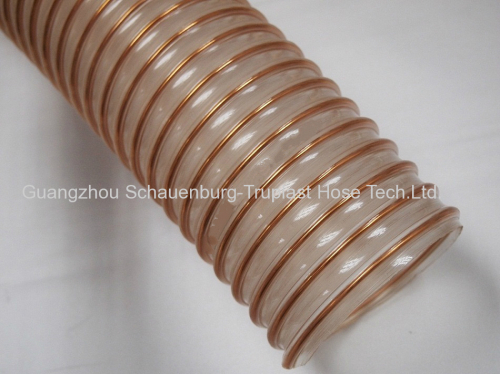 PU Food Grade Wire Reinforce Hoses;powder suction hose;sawdust transportation hose