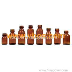 AMBER GLASS BOTTLES FOR SYRUP PP 18-24 MM