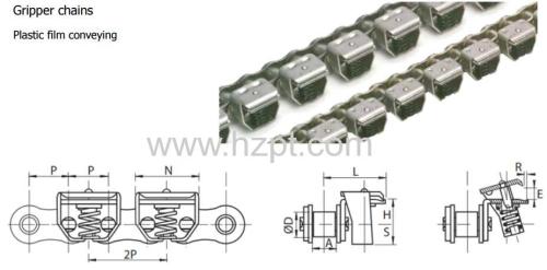 Gripper Chain 42PZ 52PZ 62PZ For Plastic Film Conveying