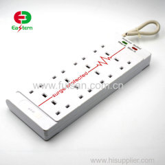 2M Extension Lead Socket Power Strip With Surge Protector 8 Way Outlets