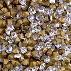 Factory direct sale white point back glass rhinestone for garment
