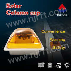 Yellow road safety solar traffic warning lights for guardrails